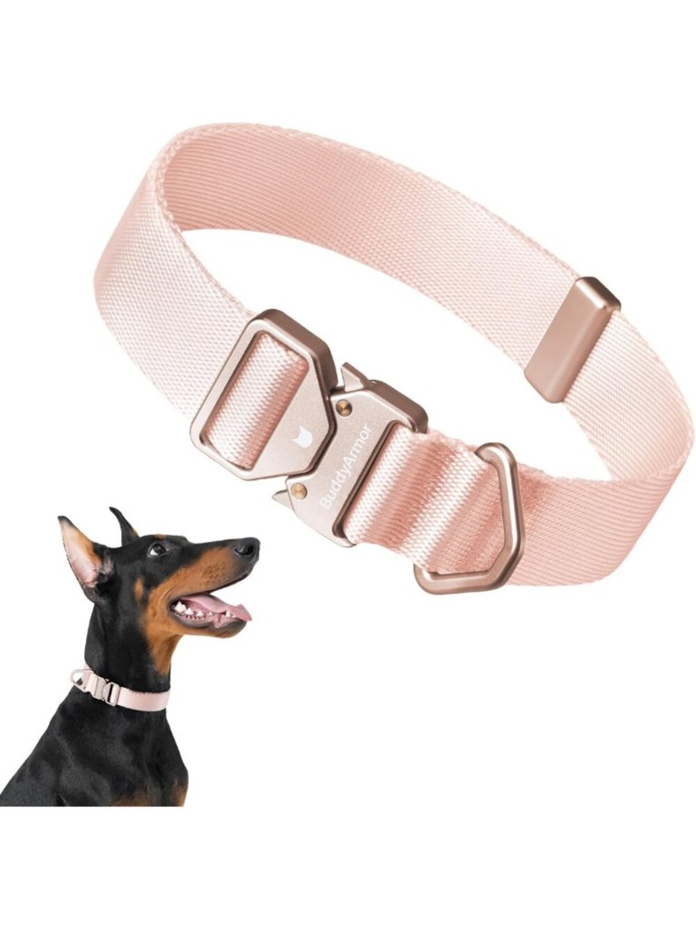 Soft Lightweight Dog Collar with Metal Buckle - Adjustable Nylon for Medium